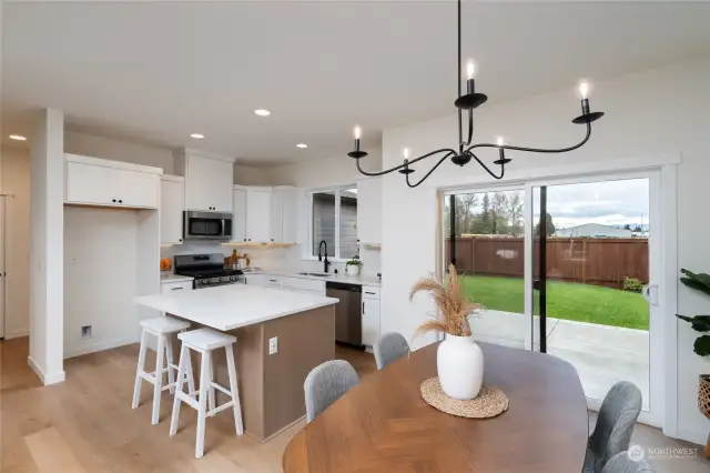 Kitchen and dining area in primary dwelling.