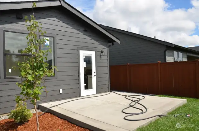 Fenced backyard and patio for ADU