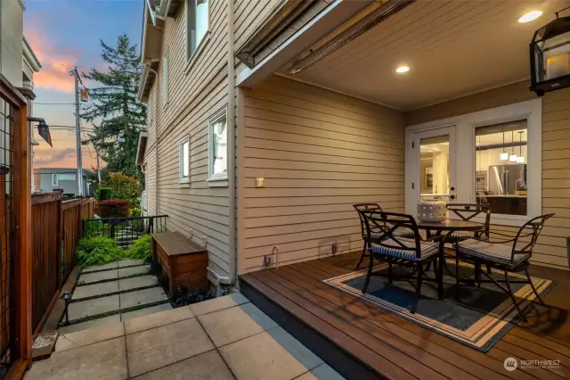 A cozy patio off the kitchen and a wonderful place to BBQ!