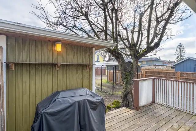 Private back deck.