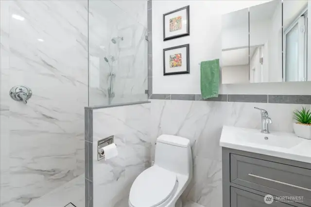 New en-suite is spa like.