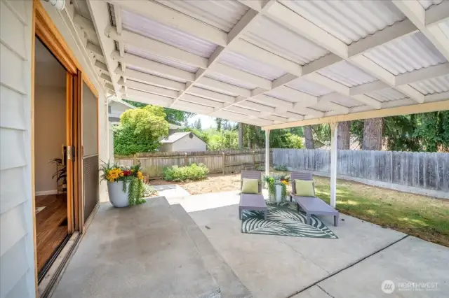 Covered patio for year round use.