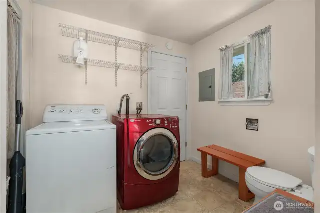 Half bath laundry room