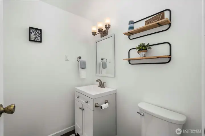 Powder room on main floor.