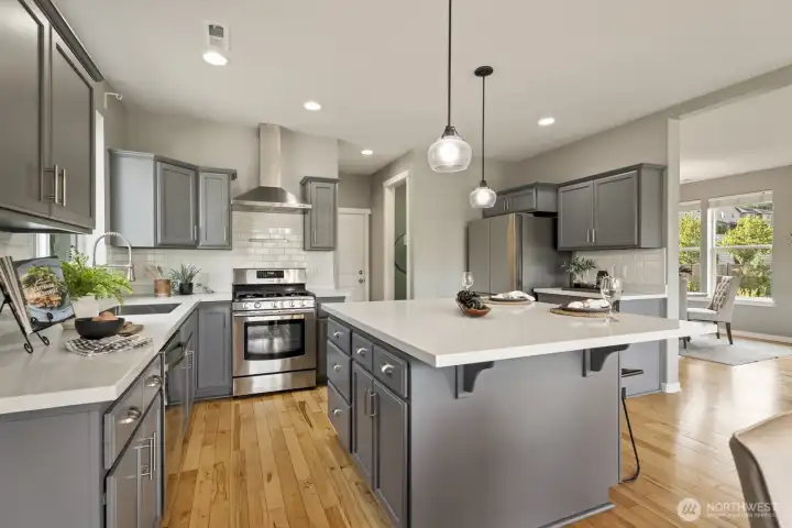 Large kitchen island, perfect for cooking, gathering, and entertaining.