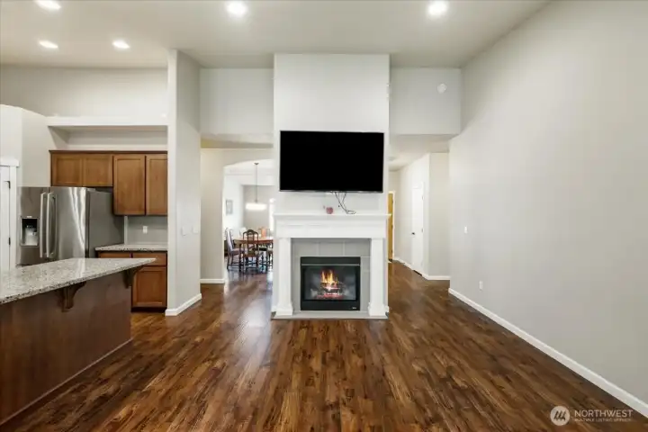 Cozy gas fireplace in living room