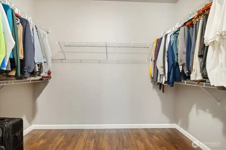 Generous walk in closet