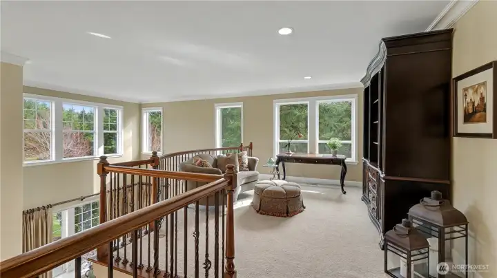 Upstairs loft looking over great room