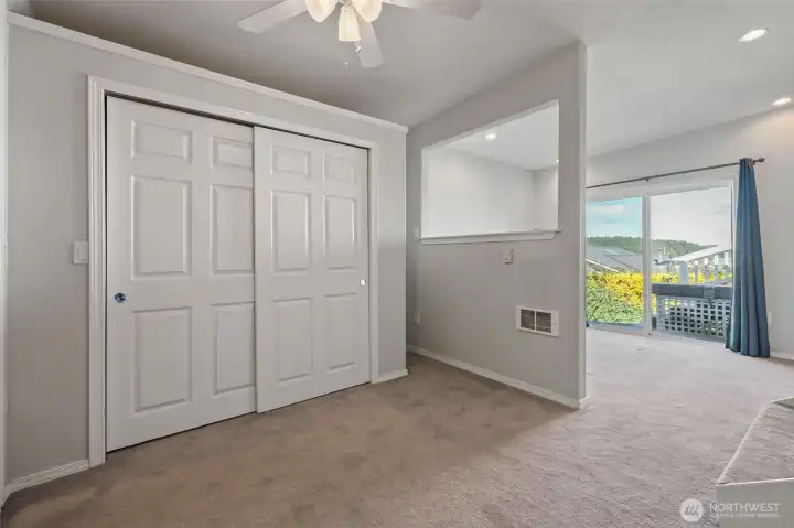 Closets in primary bedroom