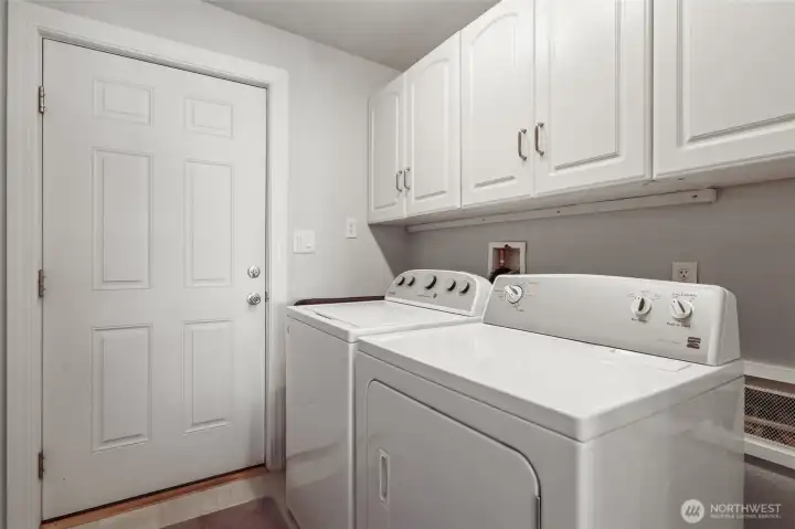 Laundry area off of the primary suite