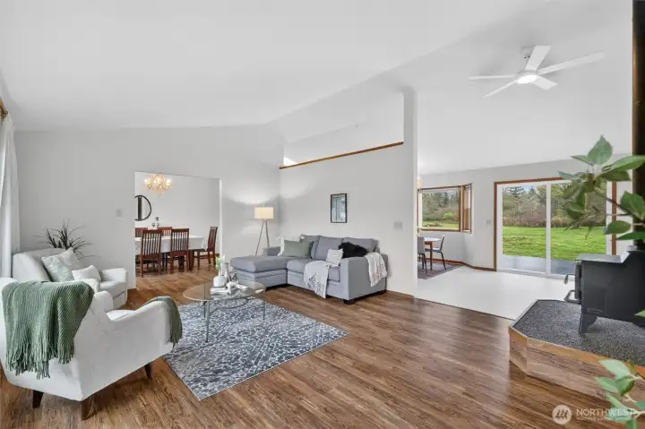 Freshly painted and with vaulted ceiling, you'll love the open feel of this home.