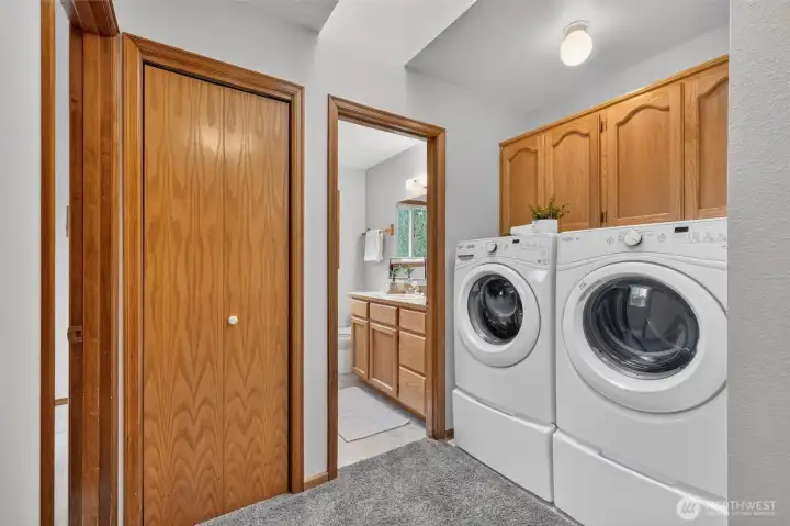 Laundry is centrally located between the bedrooms.