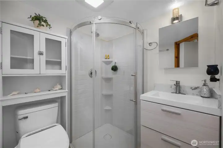 Hidden 3/4 Bath with resort feel