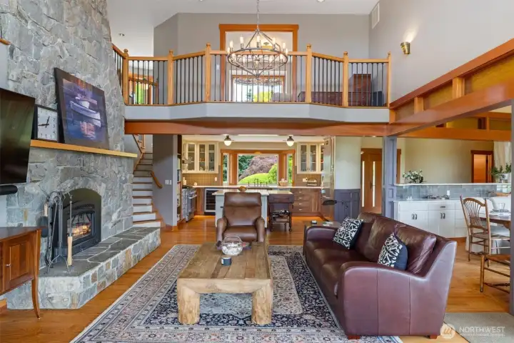 Great room - wood fireplace insert Great room - wood fireplace insert