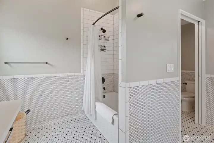 Carriage house full bath with private commode Carriage house full bath with private commode