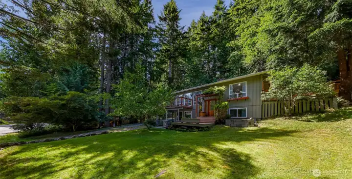 Large, sunny yard with room to play and garden.