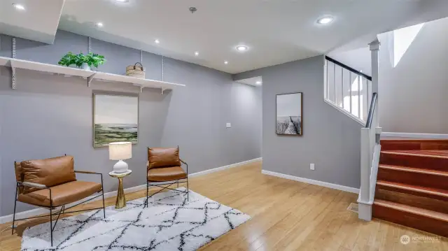 Downstairs, a spacious multifunctional rec-room.