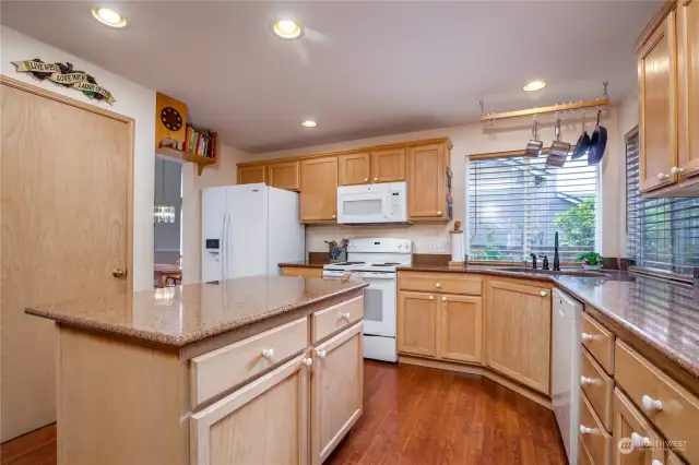 Spacious kitchen with quartz counters