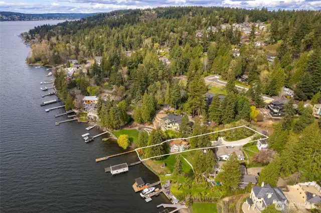 35' of private waterfront and dock