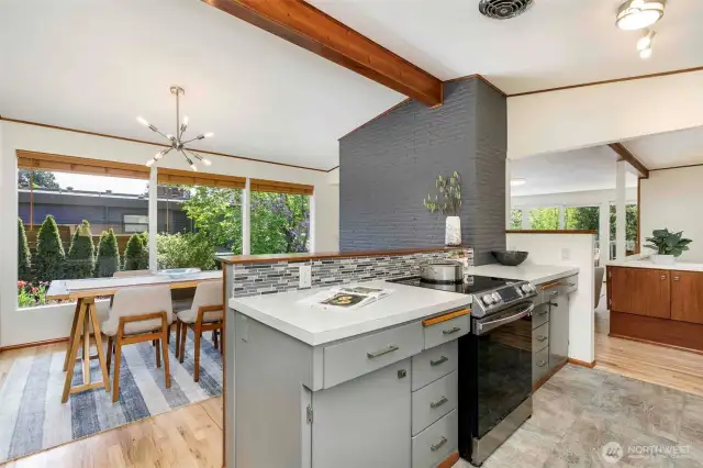 Kitchen and dining room.