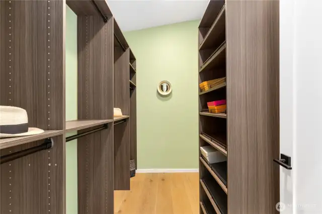 Walk-in closet to accommodate casual and formal wear!