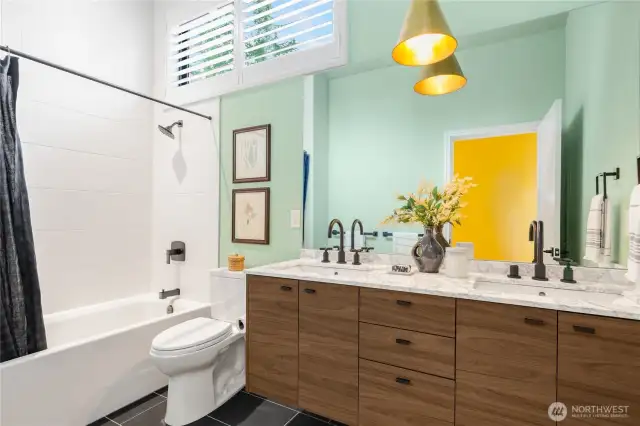 Remastered upper level full bathroom.
