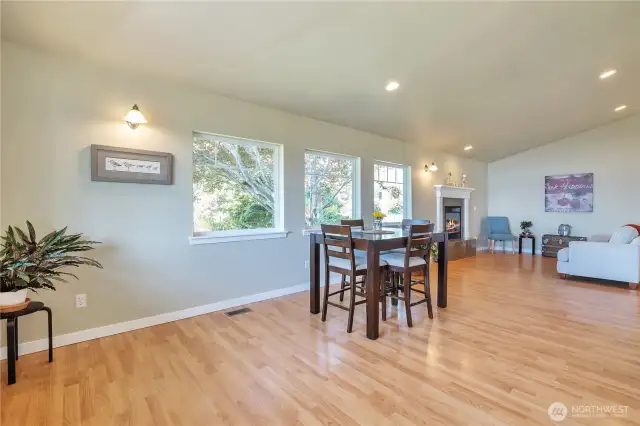 View of dining room to living room