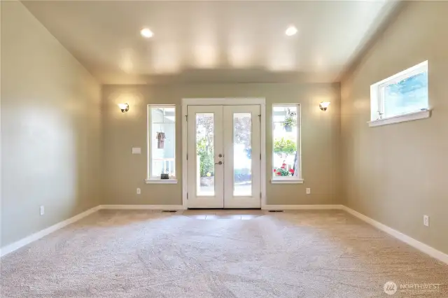 Family room also has a view of the water