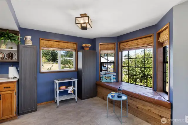 Nice Comfy Window Seat with ample room for a table.
