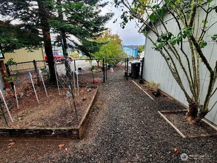 Vegetable Garden Fenced Back Yard