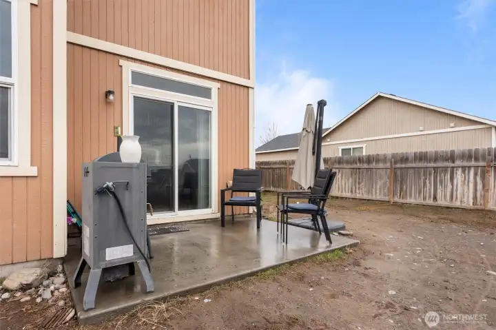 Back patio. Grass has been installed...no mud or dirt!