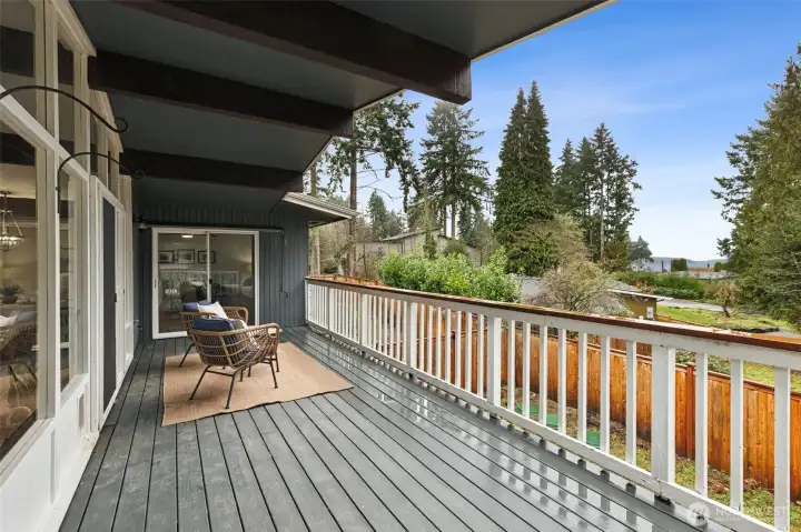 Covered deck with Puget Sound Views