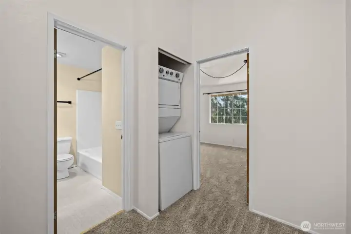 hallway area with laundry