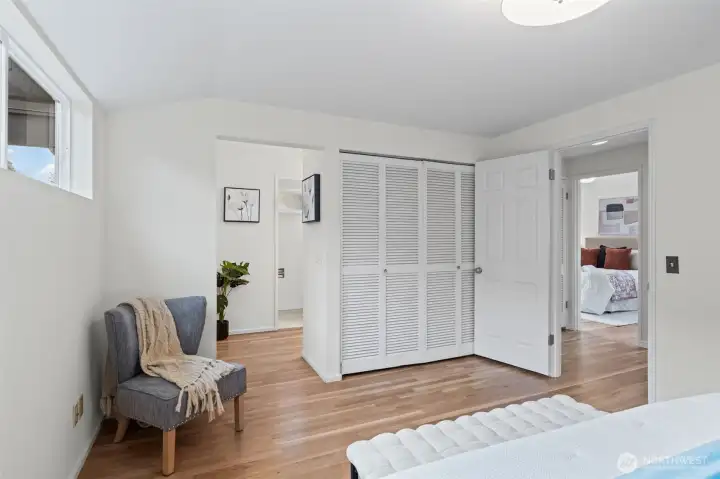 Thoughtfully designed with generous closet space and easy access to the ensuite bath. The open flow and neutral palette create a seamless, functional retreat. Each closet features professional organizer system.