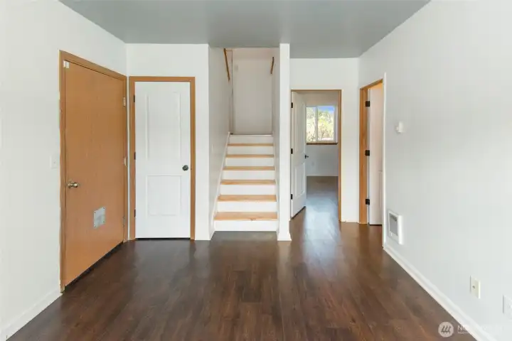 Bonus room downstairs with view of downstairs bedroom