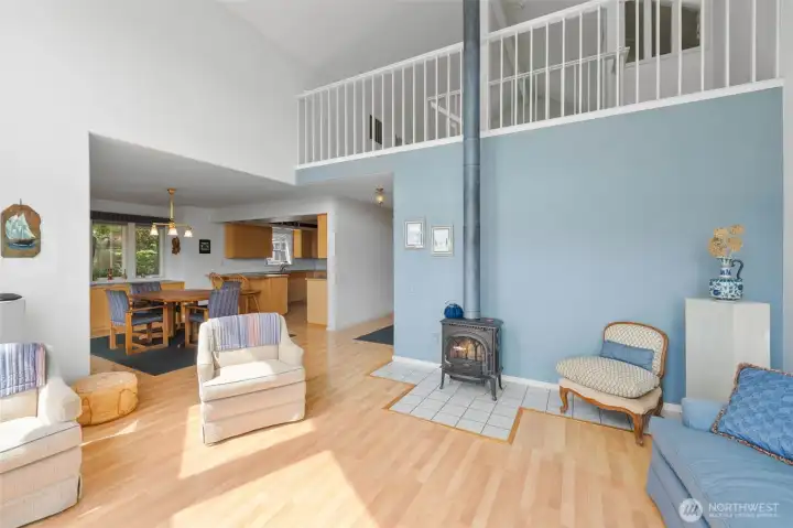 From the living room to the kitchen