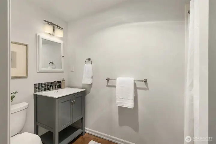 Lower level bathroom. Lower level bathroom.