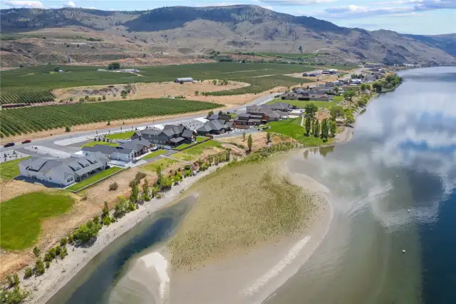 Aerial view 2 of home and waterfront.