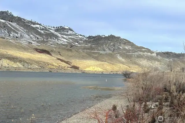 View of Columbia River waterfront.