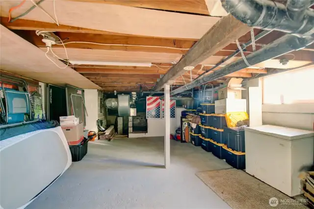 Basement for extra storage.