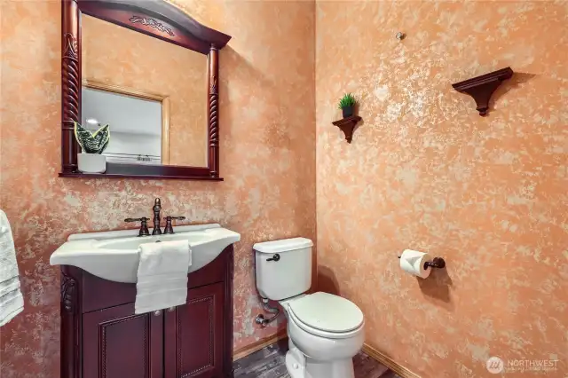 The powder room off the family room.