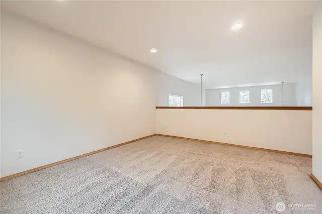 The bonus loft room. A great spot for a home office, hobbies, toys, or a Lego Loft!