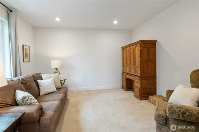 Office space off the living room.