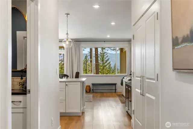 Even the spacious hallway has amazing views