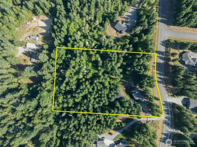 Here is a depiction of approximately what the property lines look like!  5 acres is all yours!!