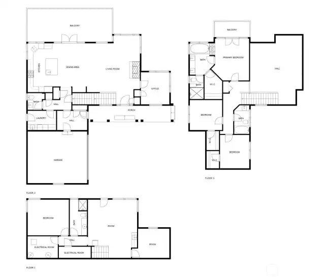 All three floors in a diagram.