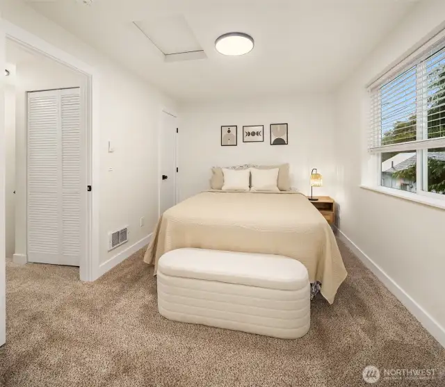 Second bedroom is still a very good size and also has a walk in closet