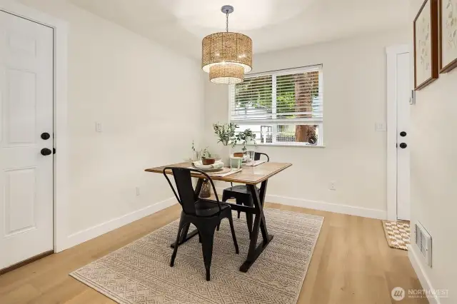 Designated dining space with big pantry