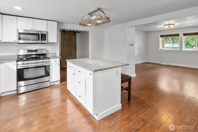 Abundant kitchen storage.