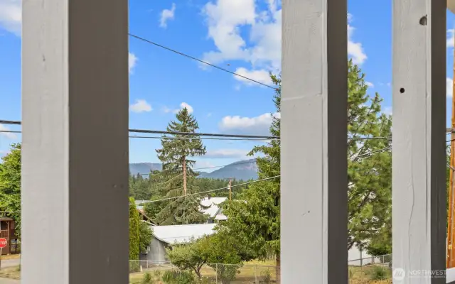 Covered porch view.